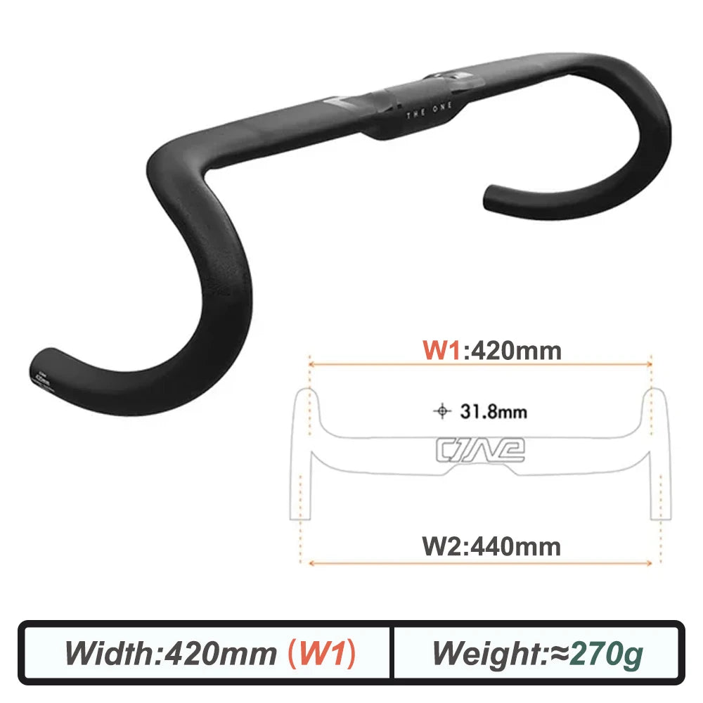 Carbon Bike Handlebar for Road Gravel Bicycle, 360-420mm