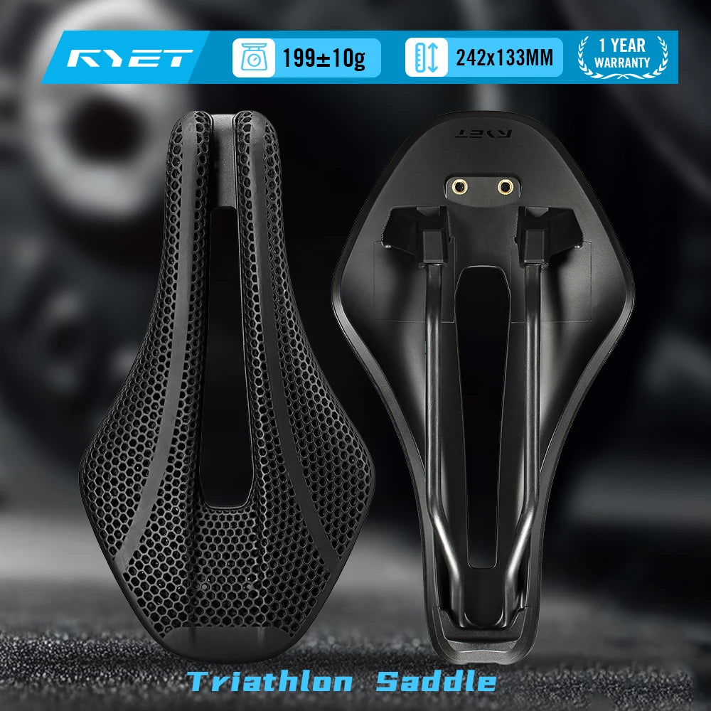 RYET TT01 Triathlon 3D Saddle VCM Short Nose Aero Carbon 3D Printed