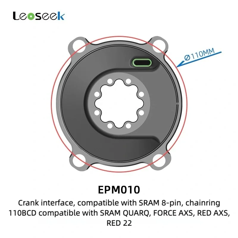 Leoseek Ultralight Power Meter Set Type-C 110BCD ANT+BLUETOOTH 4.0 Spindle Power Meter For Shimano For Sram For Road Bicycle