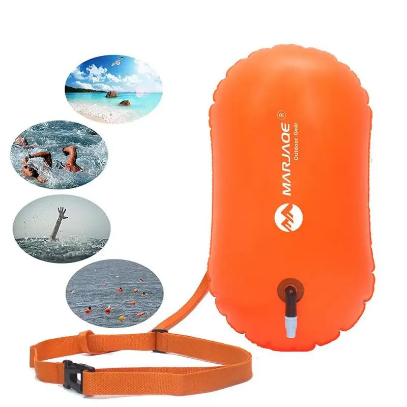 Swimming Pool Buoy Tow Floats Inflatable Life Saving Swim Buoy PVC Inflated Air Drying Bag Drift Bag Pool Accessory Open Water