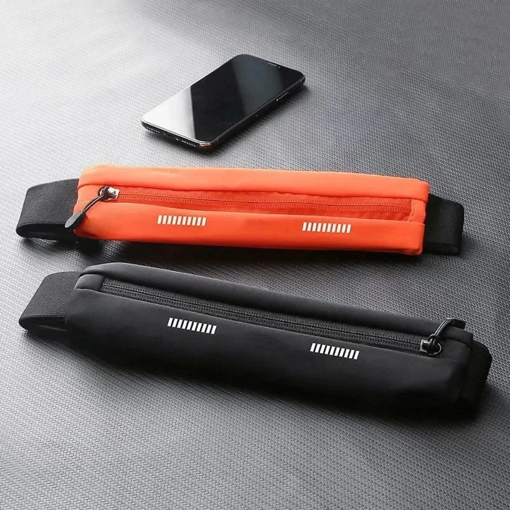 Waterproof Running Waist Bag - Adjustable Fitness Belt w/Phone Holder & Key Pouch for Jogging/Hiking/Travel, Reflective