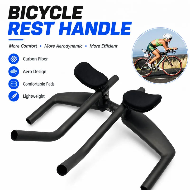 No Logo Aero Carbon Fiber Triathlon Bicycle Handlebar TT Bar HB095 15-Degree Angle Suitable for Left Or Right Arm Use