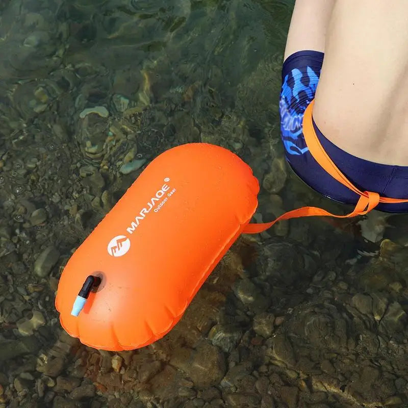 Swimming Pool Buoy Tow Floats Inflatable Life Saving Swim Buoy PVC Inflated Air Drying Bag Drift Bag Pool Accessory Open Water