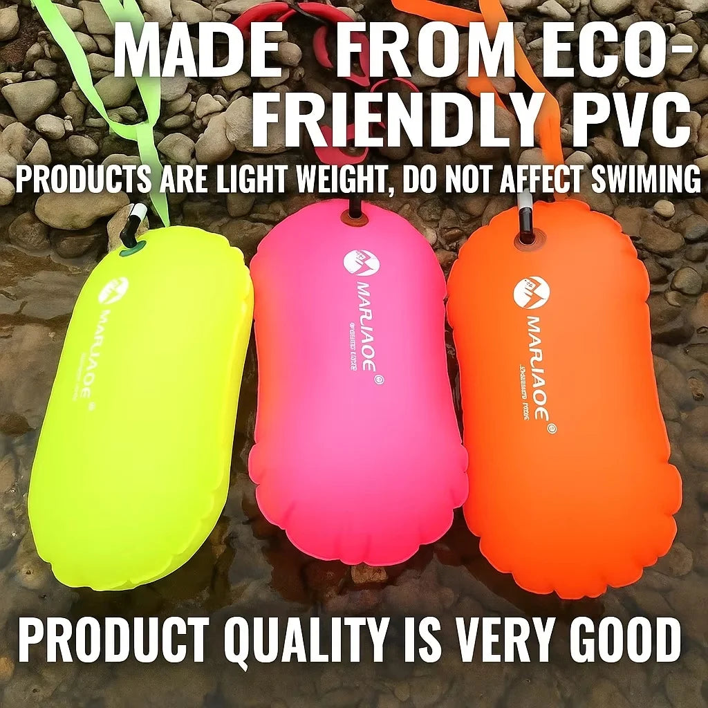 Swimming Pool Buoy Tow Floats Inflatable Life Saving Swim Buoy PVC Inflated Air Drying Bag Drift Bag Pool Accessory Open Water