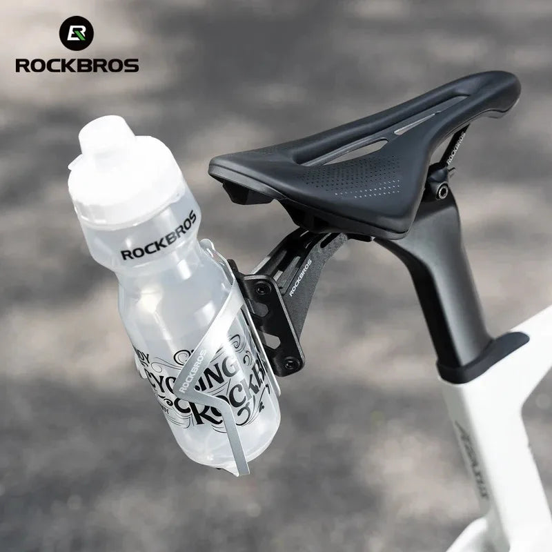 ROCKBROS Bike Water Bottle Cage Rear Saddle Bicycle Bottle Holder Dual Mount Adapter Extension for Triathlon