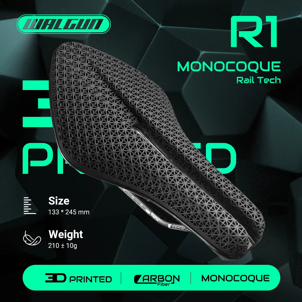 Carbon 3D Printed Bike Saddle 210g Monocoque Oval 7x9mm For TT Triathlon