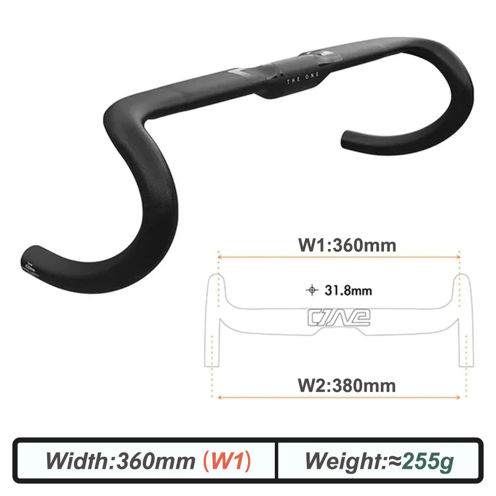 Carbon Bike Handlebar for Road Gravel Bicycle, 360-420mm