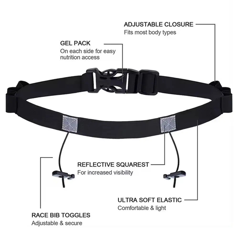 Ironman Triathlon Marathon Running Belt Adjustable Elastic