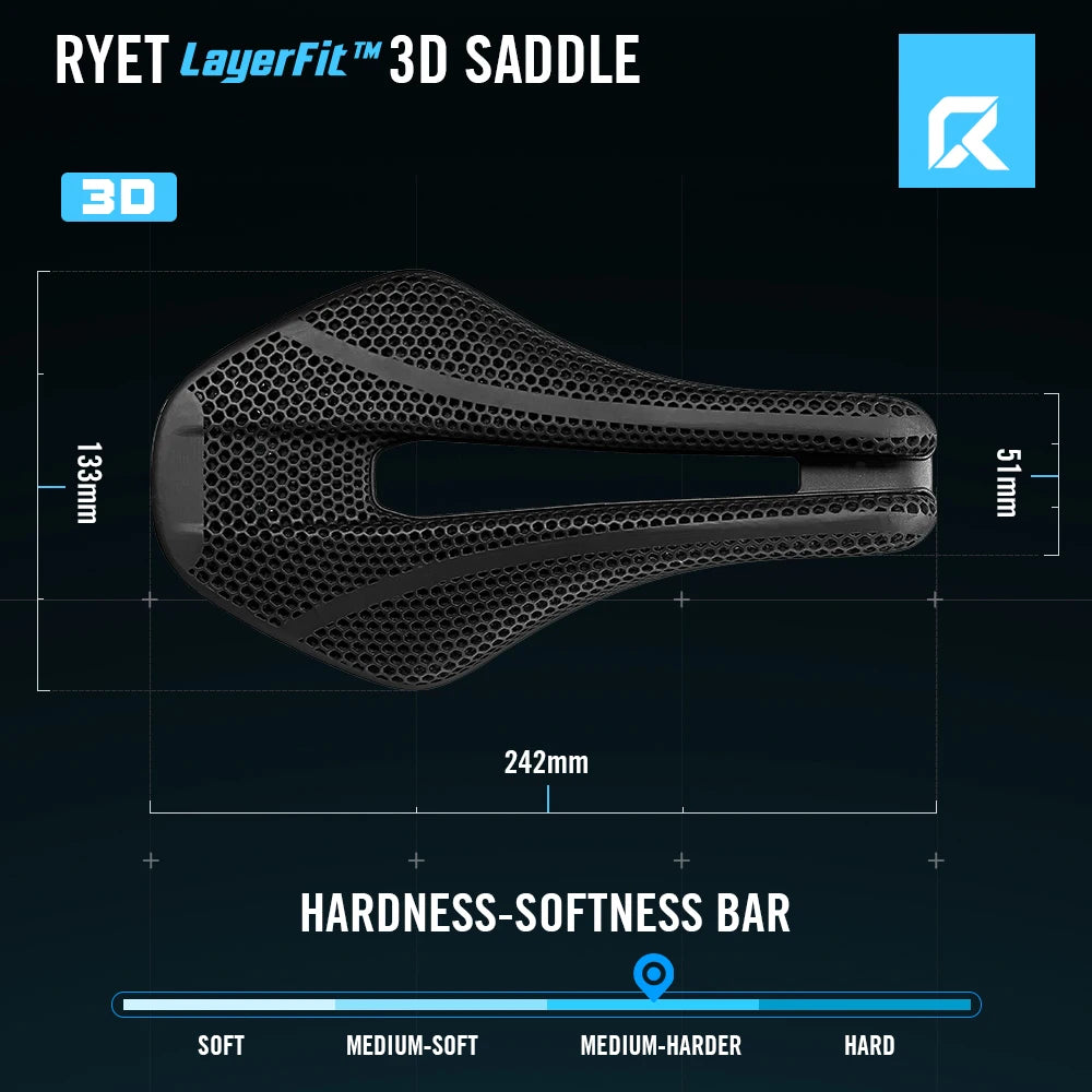 2026 3D Printed TT Saddle 242x133mm 179g Superlight Carbon Fiber Rail Short Nose Aero Time Trial Triathlon Bike Seating Cushions