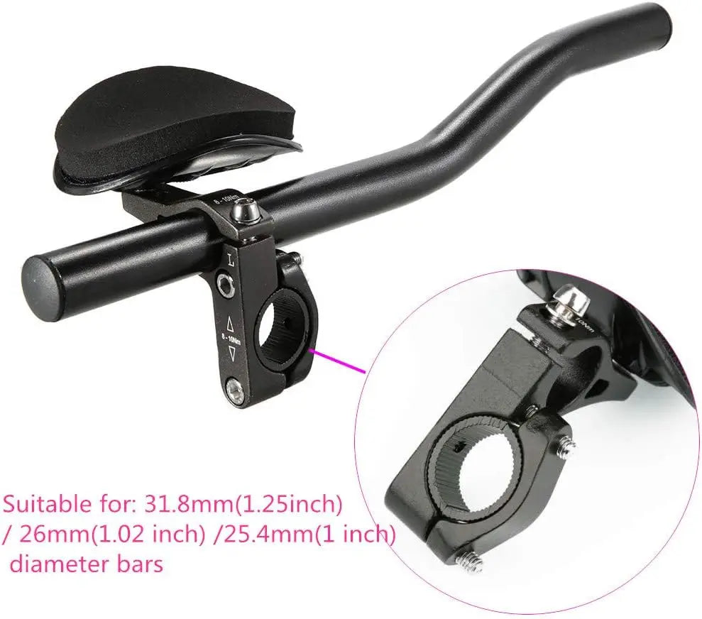 TT Handlebar Aero Bars Bicycle Rest Handlebar Bike Aluminium Alloy Arm Rest Handlebar Bicycle Tri Bars Relaxlation Handlebars