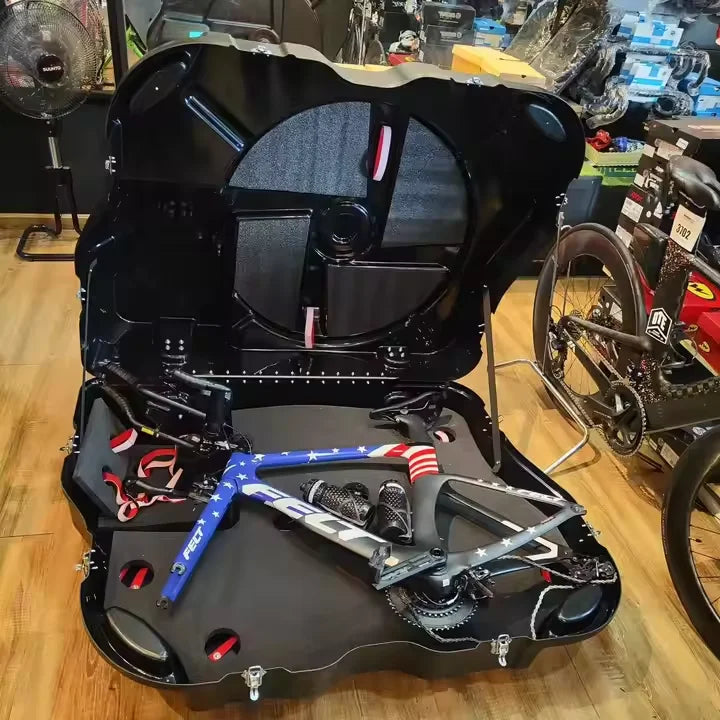 Hard Bike Box Triathlon Bicycle Suitcase Without Removing Handle Bar