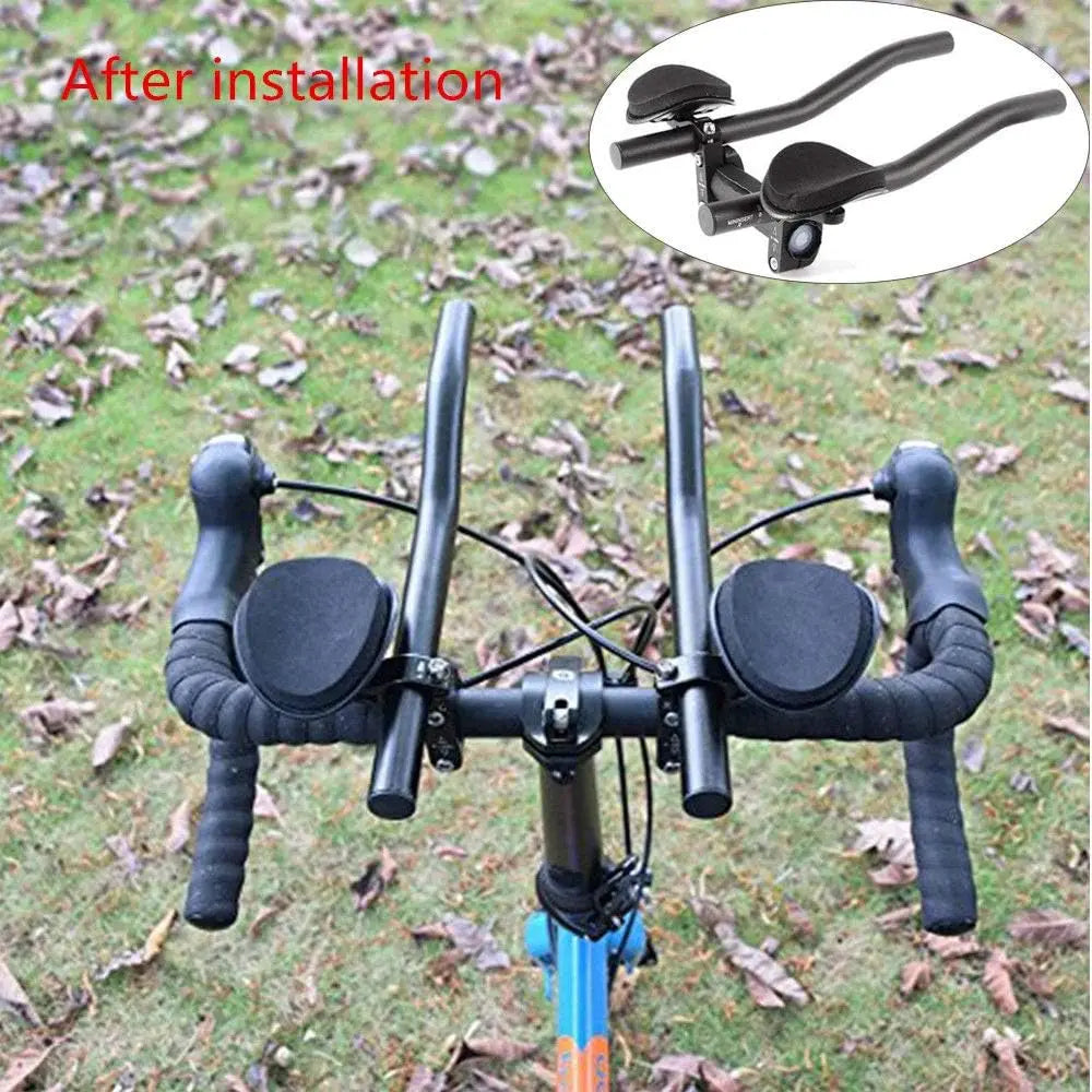 TT Handlebar Aero Bars Bicycle Rest Handlebar Bike Aluminium Alloy Arm Rest Handlebar Bicycle Tri Bars Relaxlation Handlebars