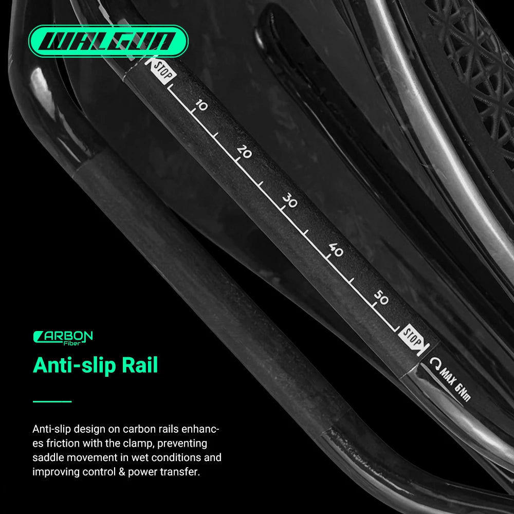 Carbon 3D Printed Bike Saddle 210g Monocoque Oval 7x9mm For TT Triathlon