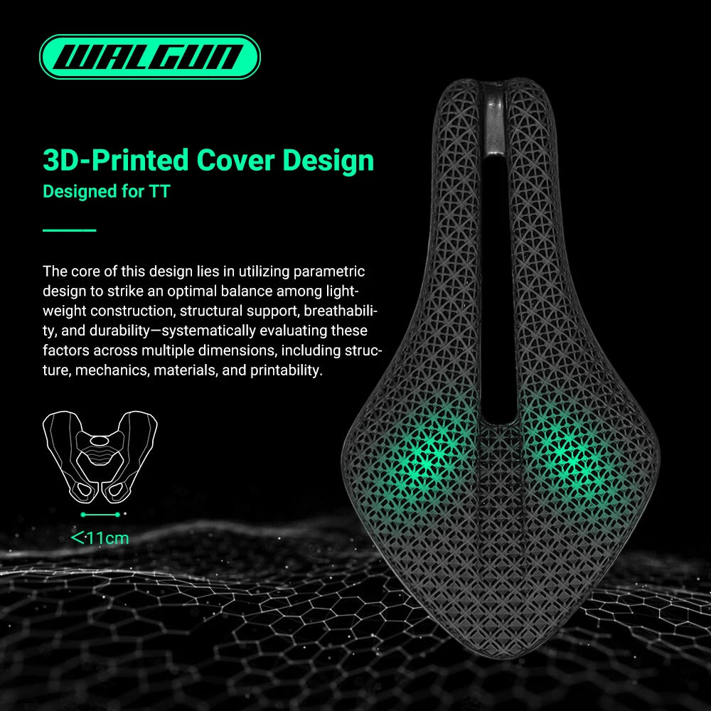 Carbon 3D Printed Bike Saddle 210g Monocoque Oval 7x9mm For TT Triathlon