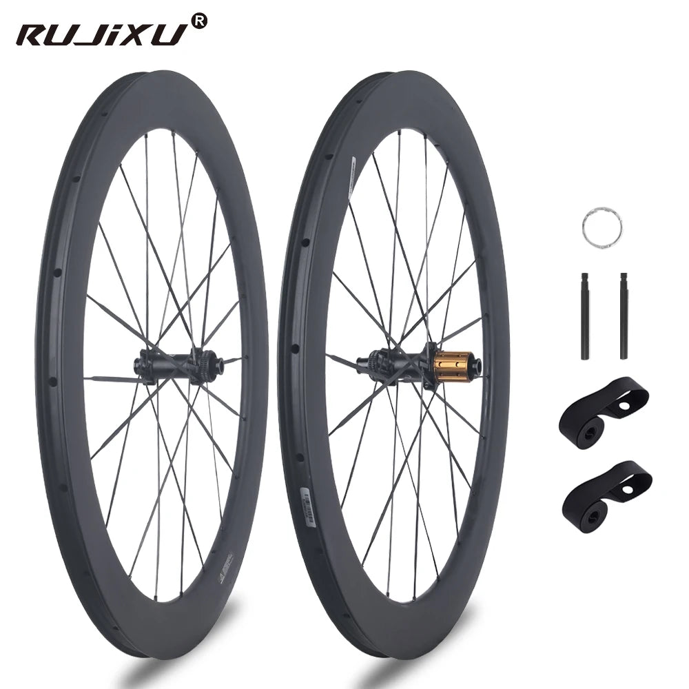 700C 1353g 60mm 5.2mm Carbon Spoke Wheels Road Bike Disc Brake Clincher Tubeless