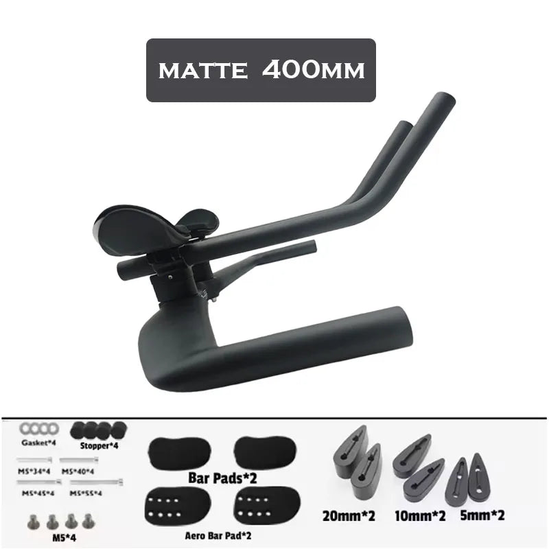 No Logo Aero Carbon Fiber Triathlon Bicycle Handlebar TT Bar HB095 15-Degree Angle Suitable for Left Or Right Arm Use