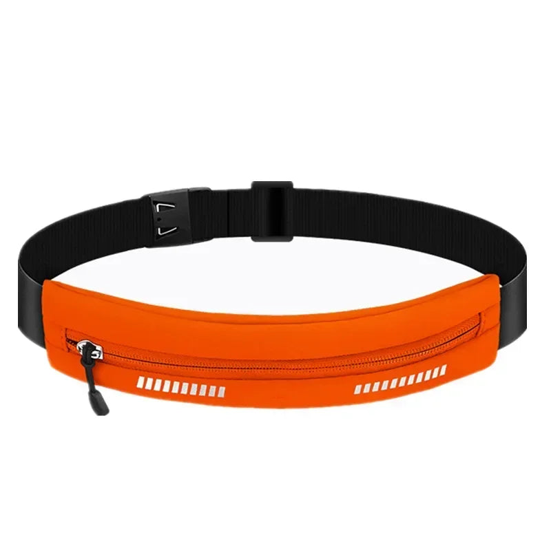 Waterproof Running Waist Bag - Adjustable Fitness Belt w/Phone Holder & Key Pouch for Jogging/Hiking/Travel, Reflective