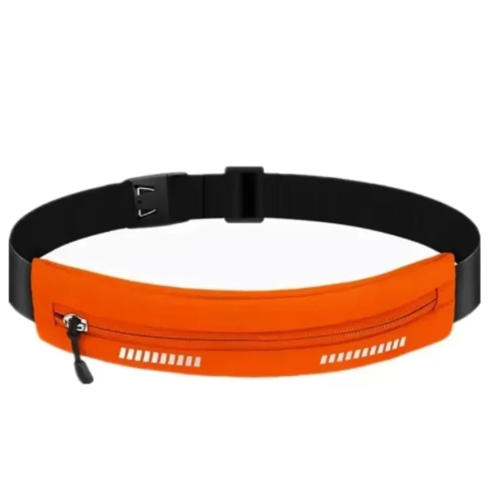 Waterproof Running Waist Bag - Adjustable Fitness Belt w/Phone Holder & Key Pouch for Jogging/Hiking/Travel, Reflective