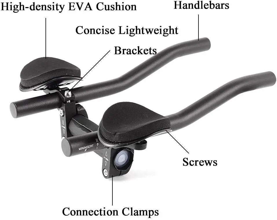 TT Handlebar Aero Bars Bicycle Rest Handlebar Bike Aluminium Alloy Arm Rest Handlebar Bicycle Tri Bars Relaxlation Handlebars