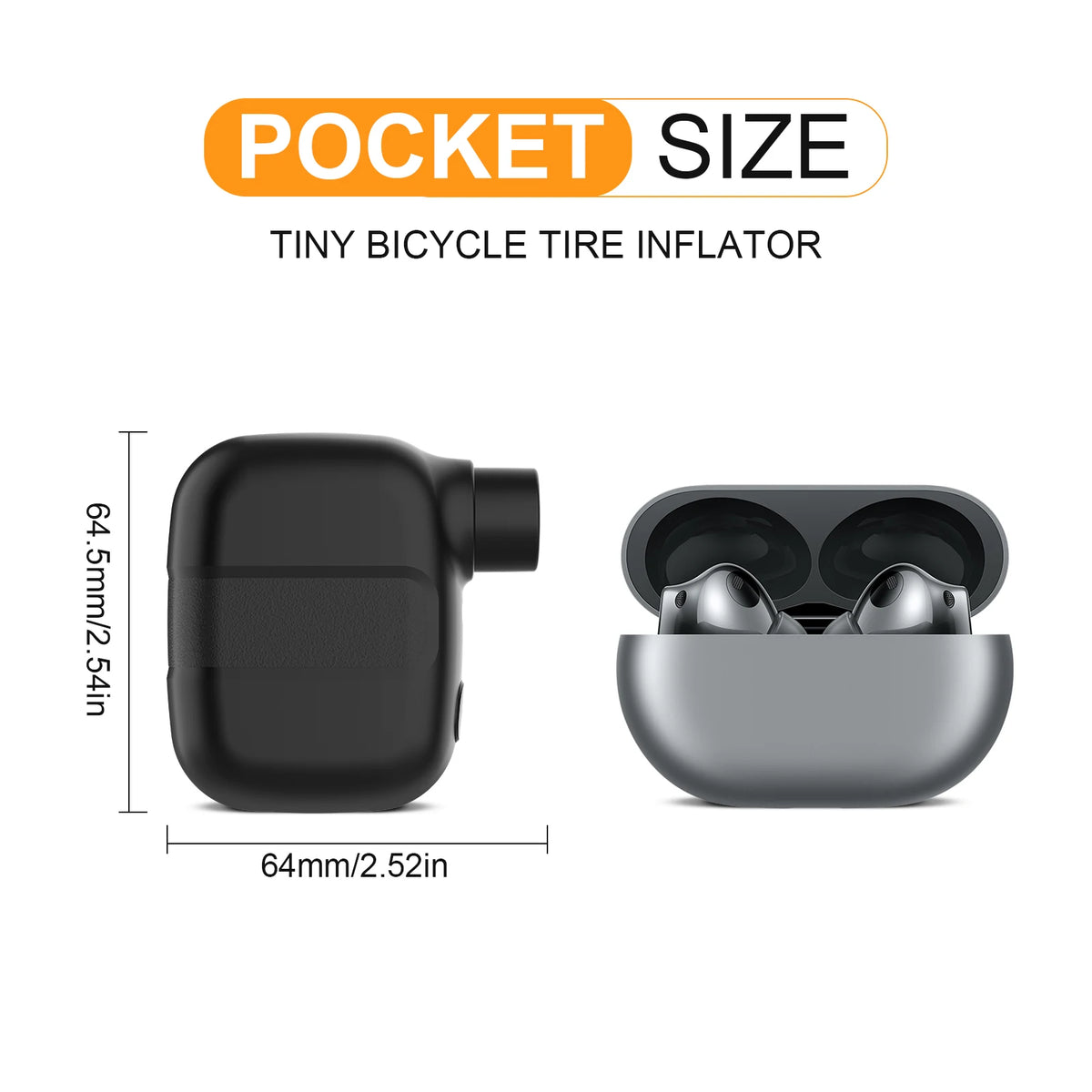 Mini Portable Bicycle Pump Rechargeable Electric Air Inflator 100PSI 5V Type-C