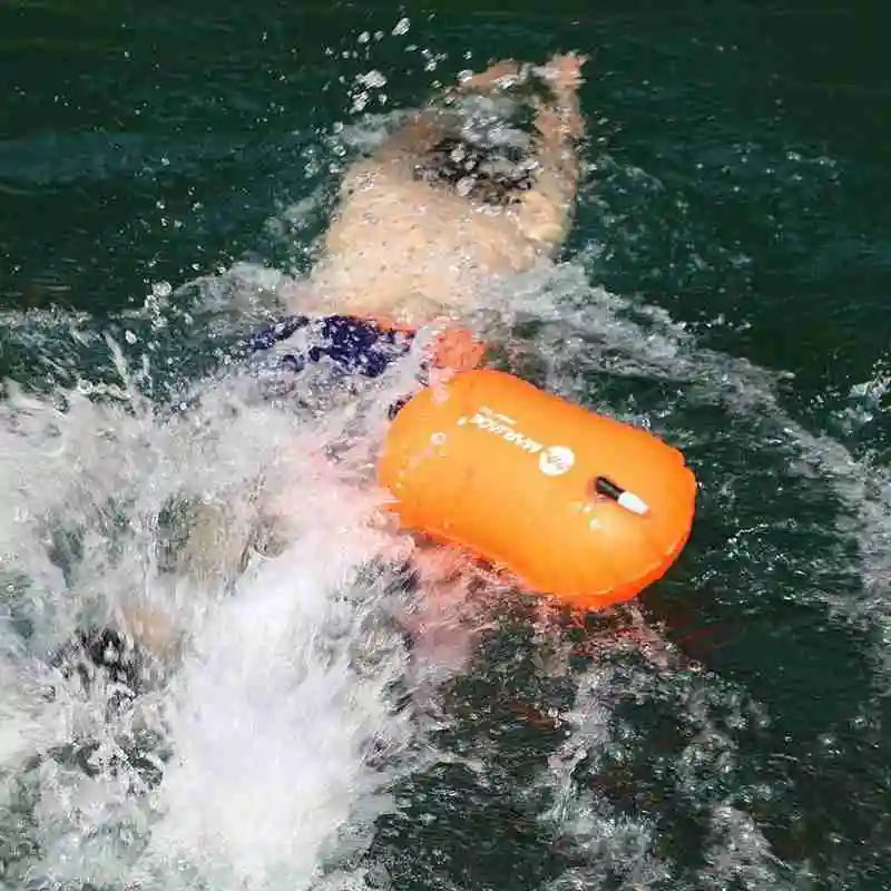 Swimming Pool Buoy Tow Floats Inflatable Life Saving Swim Buoy PVC Inflated Air Drying Bag Drift Bag Pool Accessory Open Water